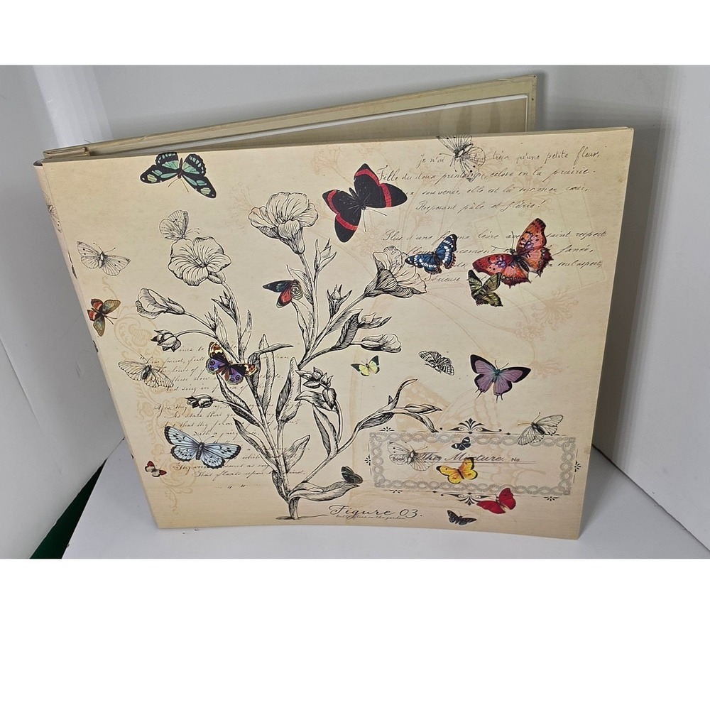 SEI Butterfly Botanical 12x12 Scrapbook Album with Decorative Box Vintage Style